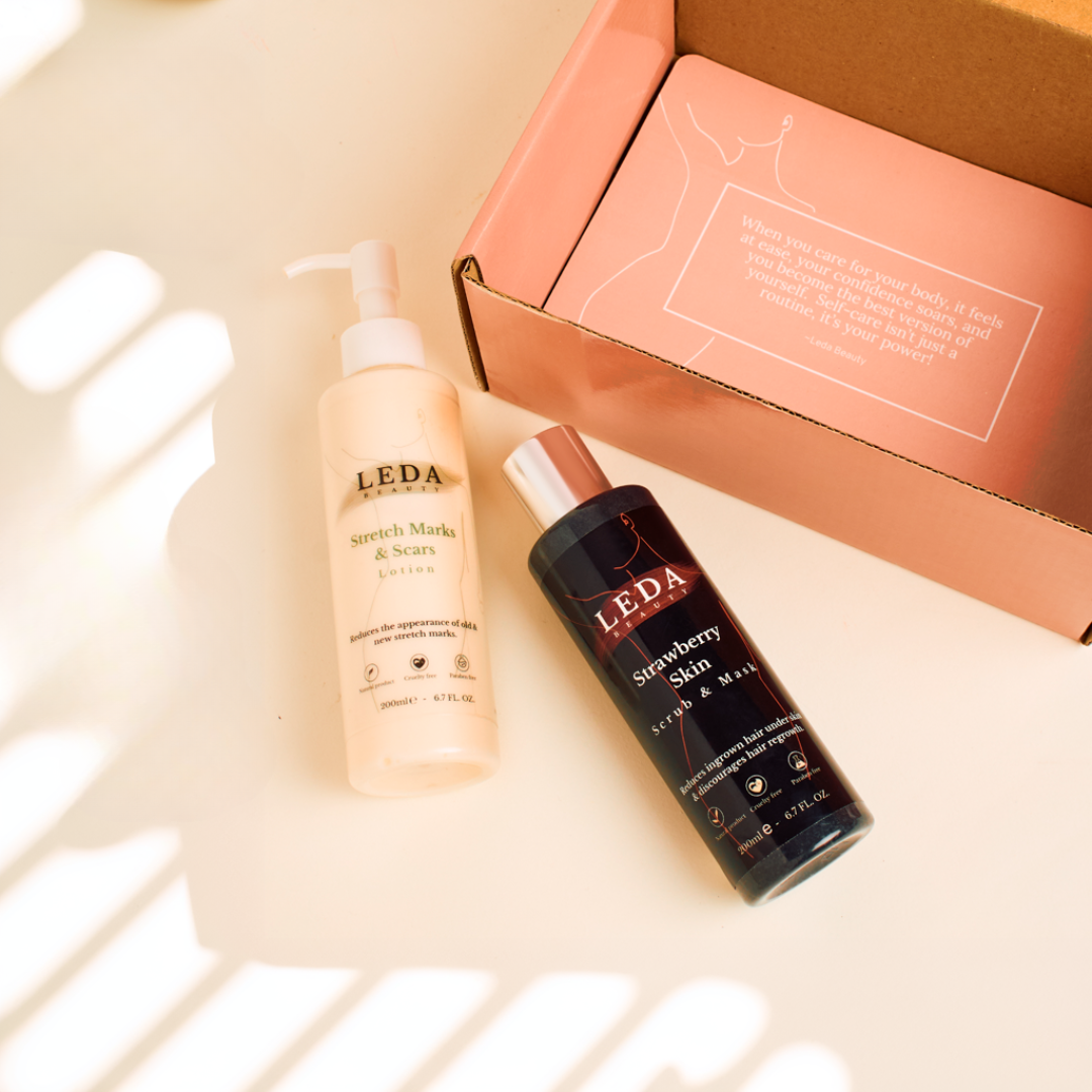 Stretch Marks Lotion x Strawberry Skin Scrub & Mask